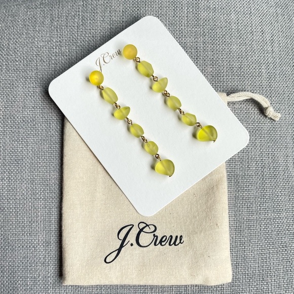J.Crew Stacked Sea Glass Drop Earrings with a pouch - Picture 1 of 5